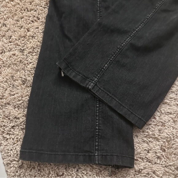 Y2K Express Mid Rise Black Whiskered Bootcut Jeans Women’s Size 14 Zipper Leg - Picture 15 of 16